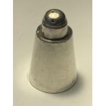 A SILVER CONICAL PEPPER POT