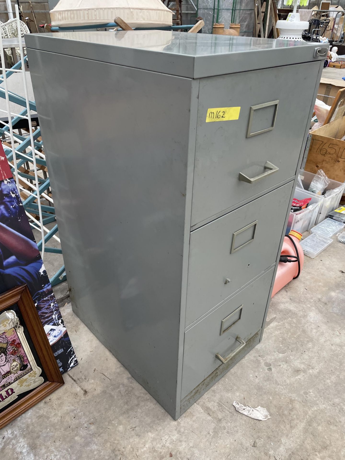 A THREE DRAWER METAL FILING CABINET - Image 2 of 2