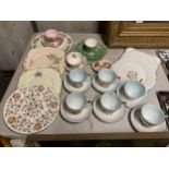 A QUANTITY OF CHINA TEAWARE TO INCLUDE ROYAL STAFFORD 'WHITE LADY' CUPS, SAUCERS AND CAKE PLATES,