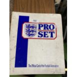 A PRO SET 'THE OFFICIAL CARD OF THE FOOTBALL ASSOCIATION' BINDER FULL OF CARDS