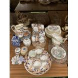 A MIXED GROUP OF CERAMICS TO INCLUDE 19TH CENTURY TEAPOT, EDWARDIAN PART TEA SET ETC