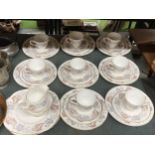 A QUANTITY OF TUSCAN 'SHERWOOD' CHINA TEAWARE TO INCLUDE CAKE PLATES, A CREAM JUG, SUGAR BOWL, CUPS,
