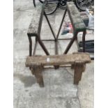 THREE VINTAGE WOODEN BUILDERS TRESTLES