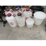 AN ASSORTMENT OF BREWING DRUMS AND CONTAINERS ETC