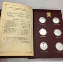 A STERLING SILVER PROOF WINSTON CHURCHILL TWENTY FOUR MEDAL SET, JOHN PINCHE WITH CERTIFICATE OF