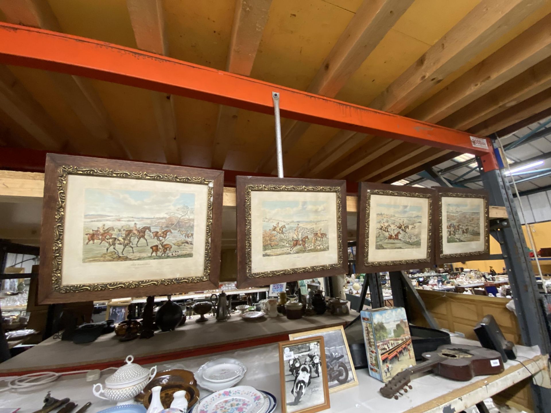 A SET OF FOUR FRAMED ALKEN HUNTING SCENE PRINTS