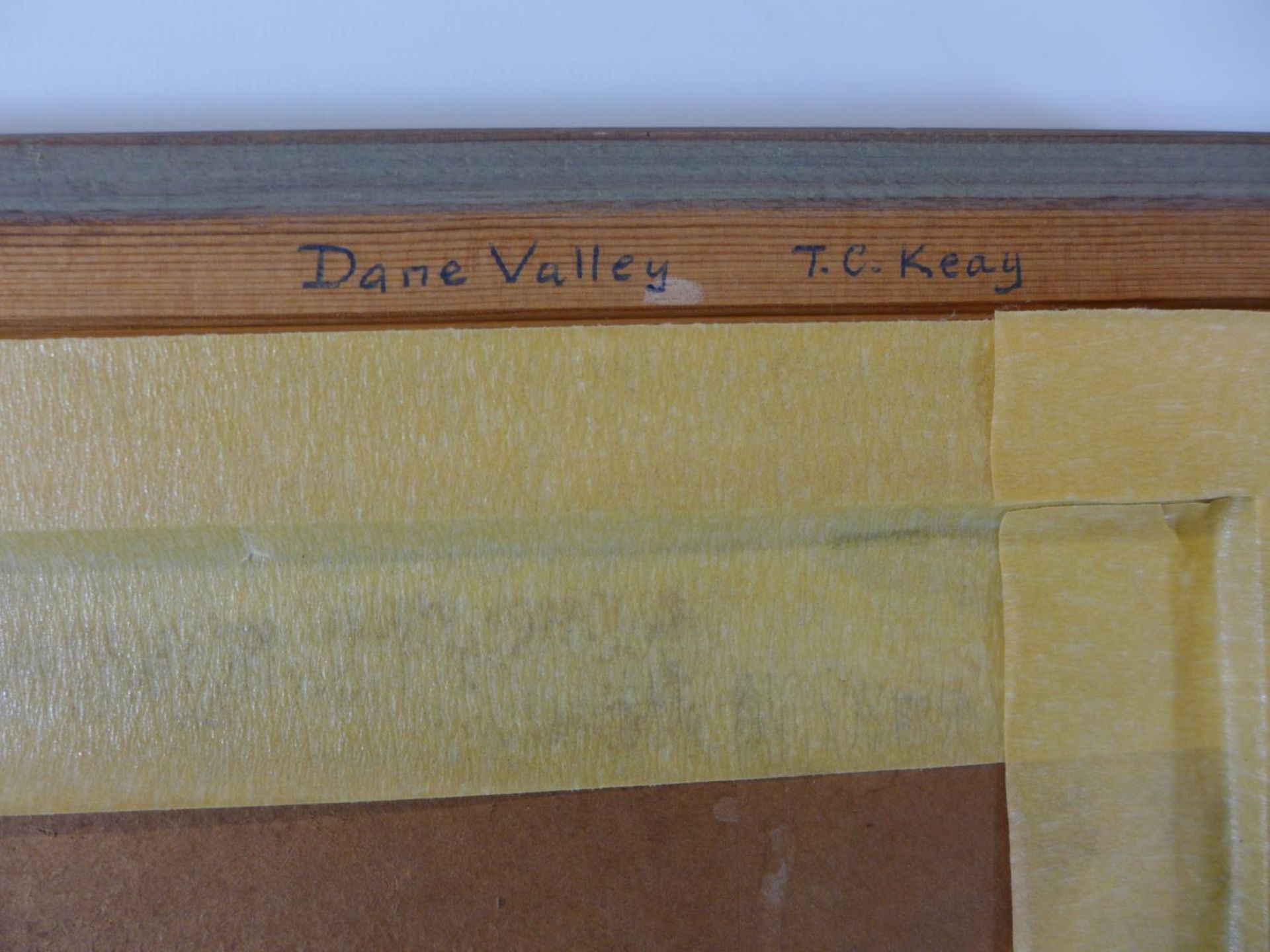 T.C. KEAY (BRITISH 20TH/21ST CENTURY) 'DANE VALLEY', OIL ON BOARD, SIGNED LOWER LEFT, 31 X 45CM, - Image 5 of 5