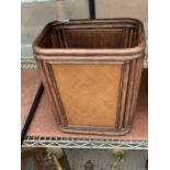 A VINTAGE CANE AND BAMBOO WASTE PAPER BIN