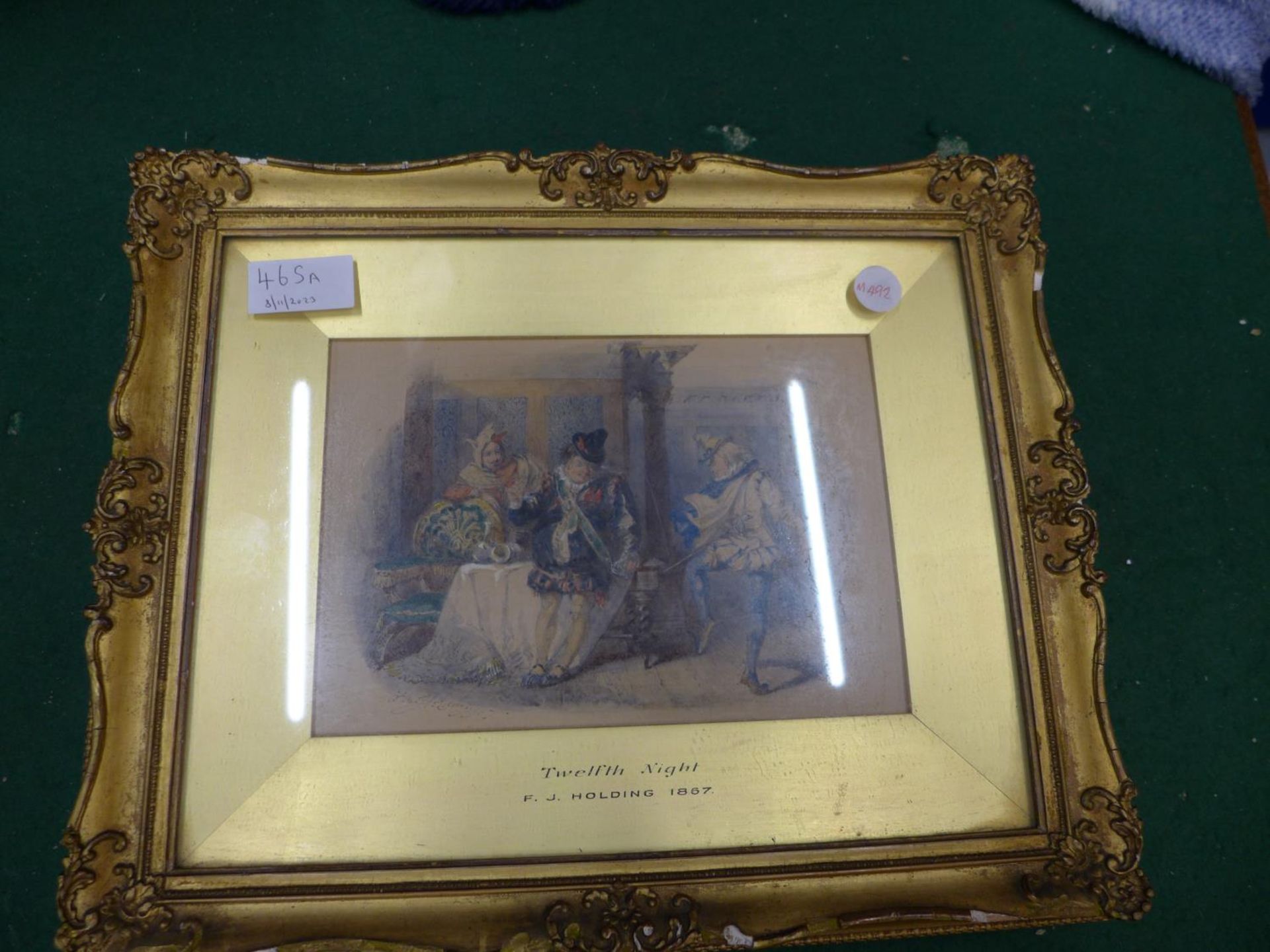 F.J. HOLDING (BRITISH 19TH CENTURY) 'TWELFTH NIGHT', WATERCOLOUR, SIGNED AND DATED 67 LOWER LEFT, - Image 5 of 6