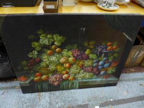 A PAIR OF LATE 20TH CENTURY OILS ON CANVAS, PAINTINGS OF FRUIT, 76 X 102CM