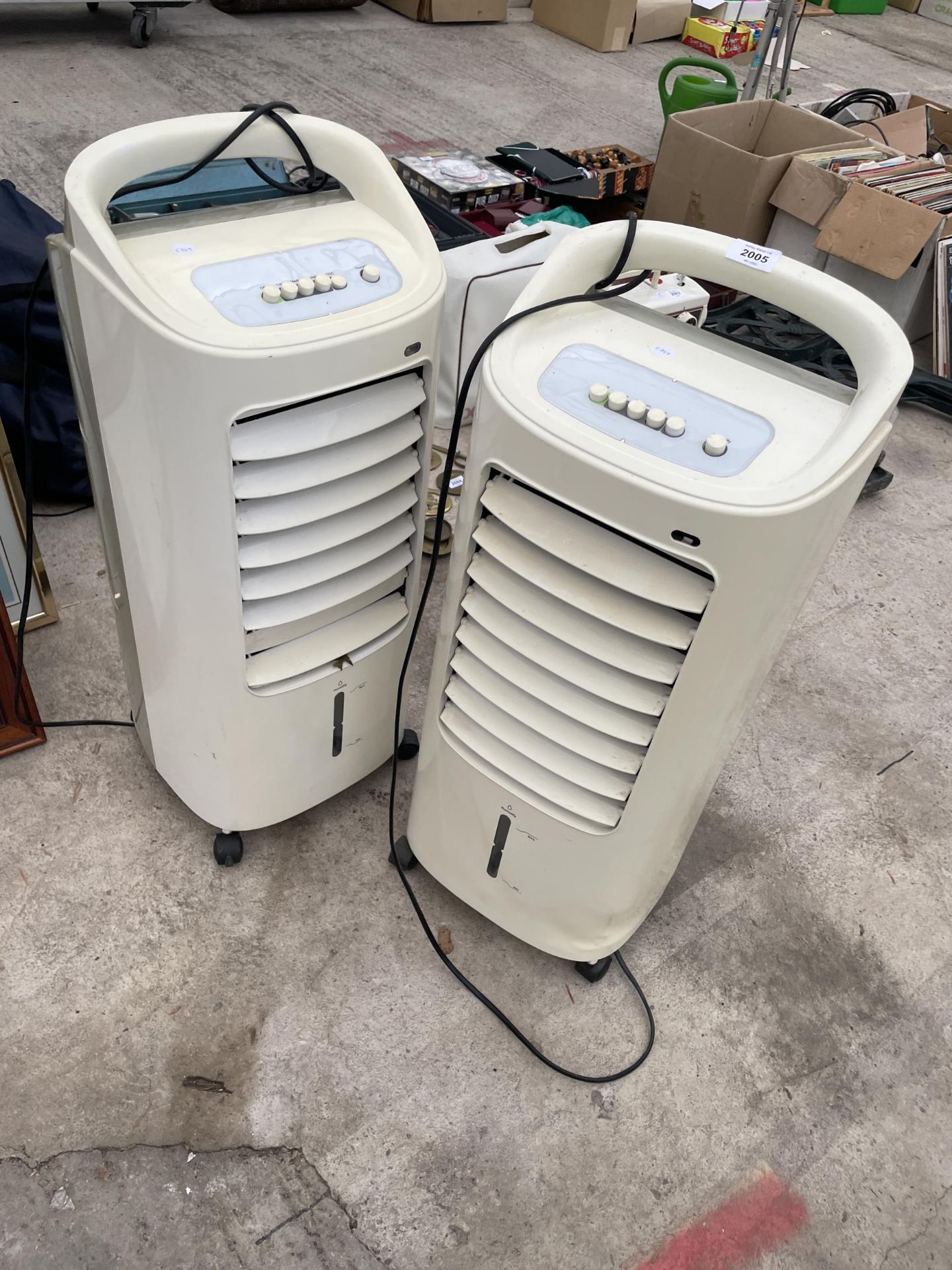 A PAIR OF ELECTRIC CHALLANGE AIR COOLERS