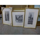 HAROLD RILEY (BRITISH 1934 - 2023) A SET OF THREE SIGNED LIMITED EDITION (41/100) MONOCHROME