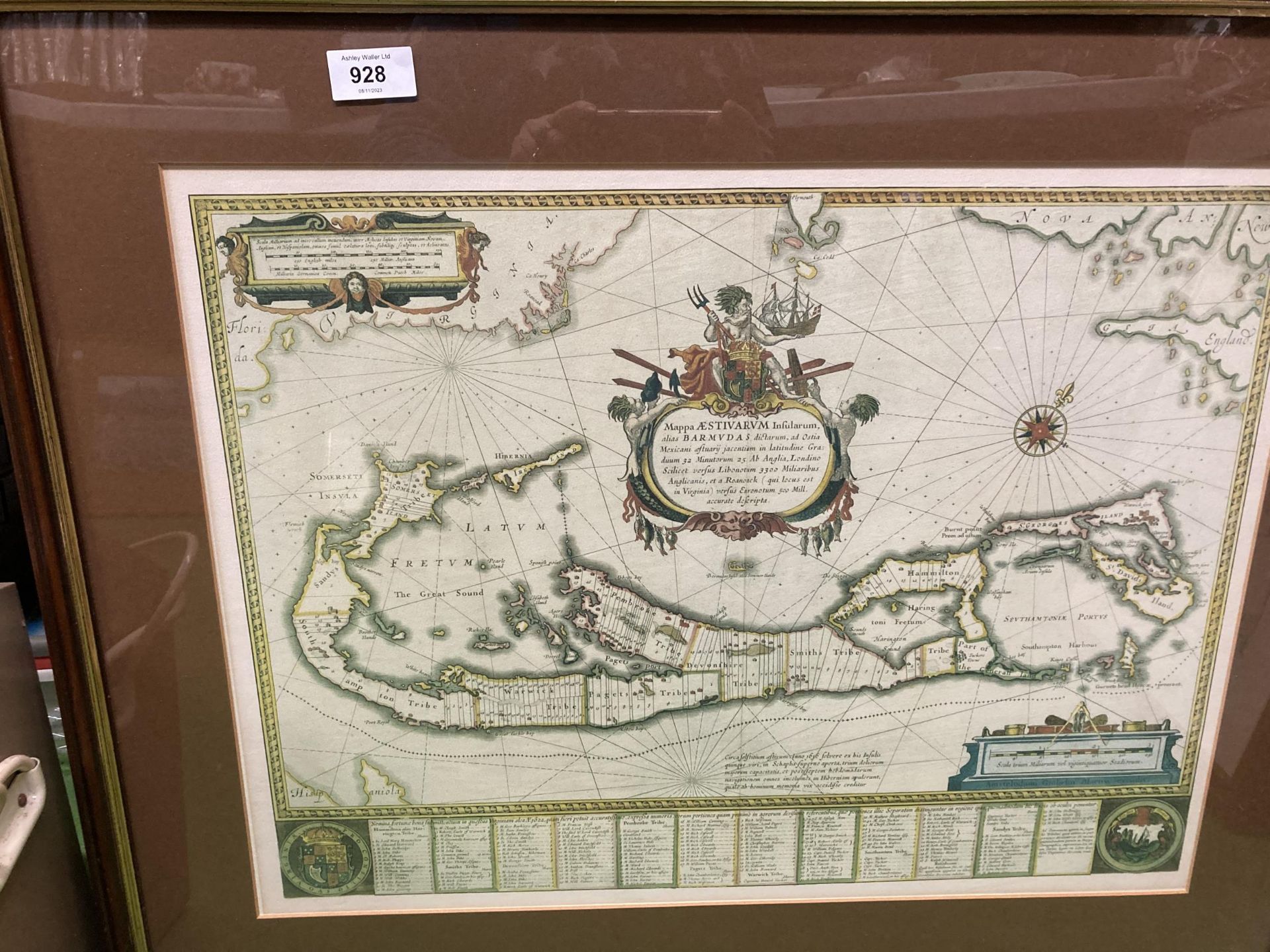 A RARE VINTAGE DEPICTION MAP OF BERMUDA, 74CM X 60CM - Image 2 of 2