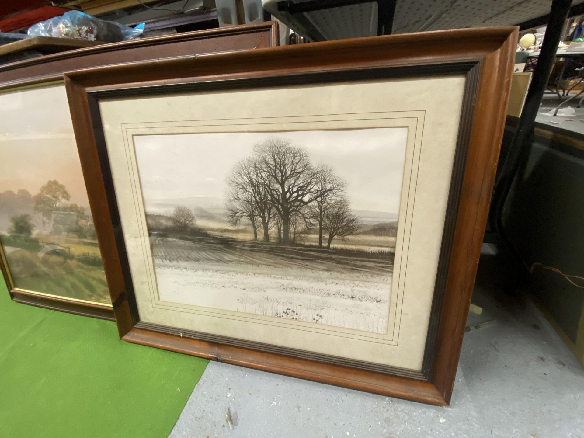 TWO VINTAGE FRAMED PRINTS OF COUNTYSIDE SCENES - Image 3 of 3