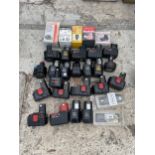 A LARGE QUANTITY OF POWER TOOL BATTERIES TO INCLUDE BOSCH AND MAKITA ETC