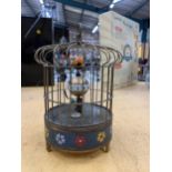 A VINTAGE STYLE AUTOMATON MUSICAL BIRD CAGE