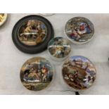 A GROUP OF FIVE VINTAGE PRATTWARE POT LIDS