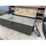 TWO VINTAGE WOODEN JOINERS CHESTS AND A WODDEN PIGEON HOLE STORAGE UNIT