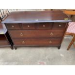 A STAG MINSTREL CHEST OF FOUR SHORT AND TWO LONG DRAWERS, 42" WIDE