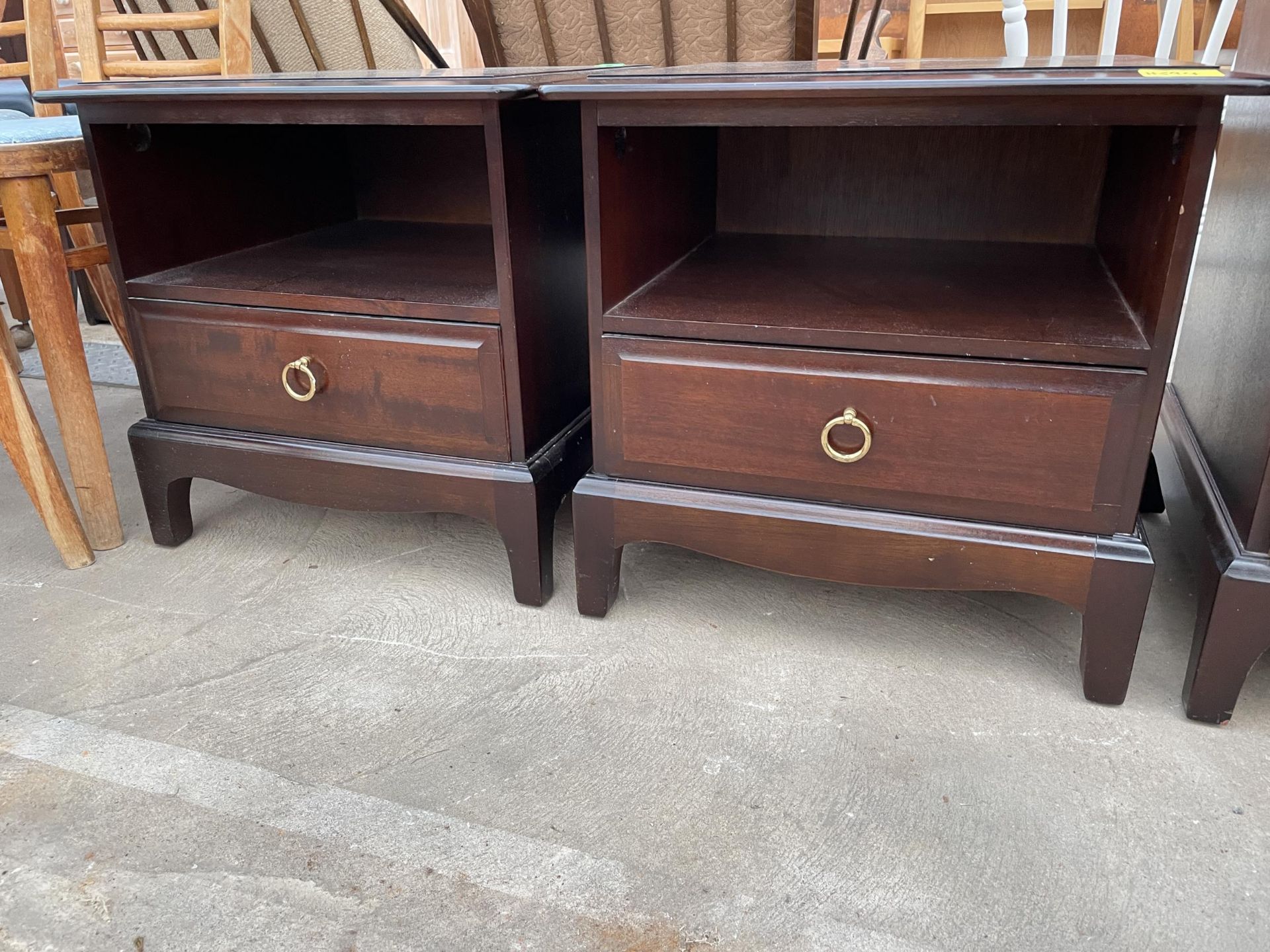 A PAIR OF STAG MINSTREL BEDSIDE TABLES - Image 2 of 2