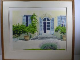 ILANA RICHARDSON (20TH/21ST CENTURY) SIGNED LIMITED EDITION (129/225) COLOURED PRINT OF A HOUSE IN