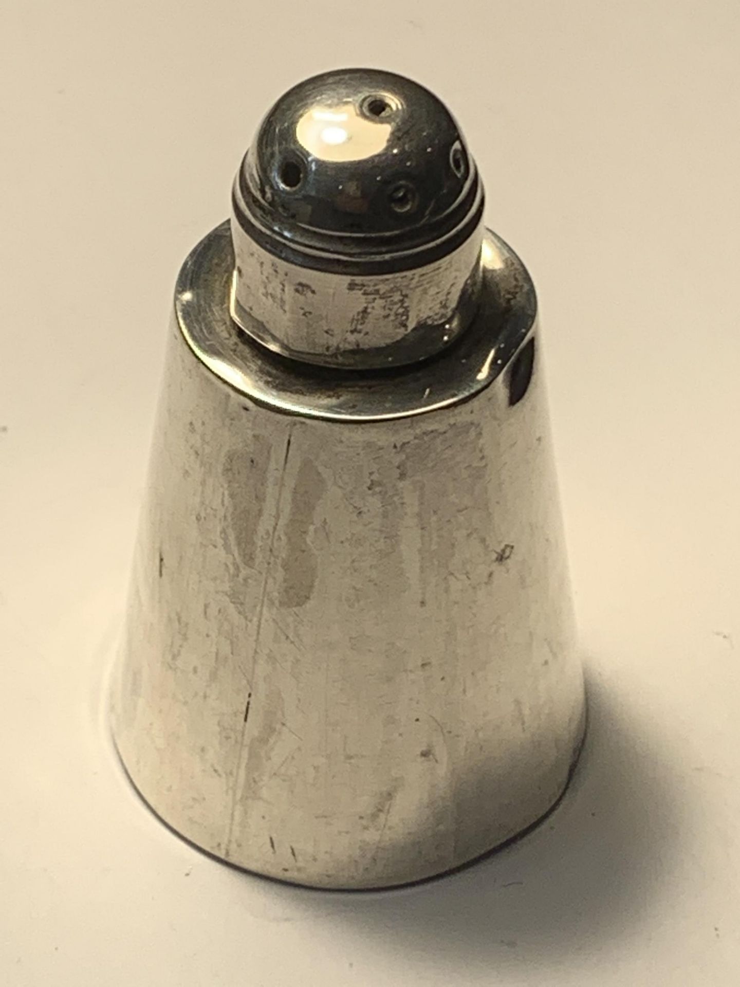 A SILVER CONICAL PEPPER POT - Image 2 of 3