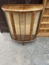 A MID 20TH CENTURY WALNUT CHINA CABINET