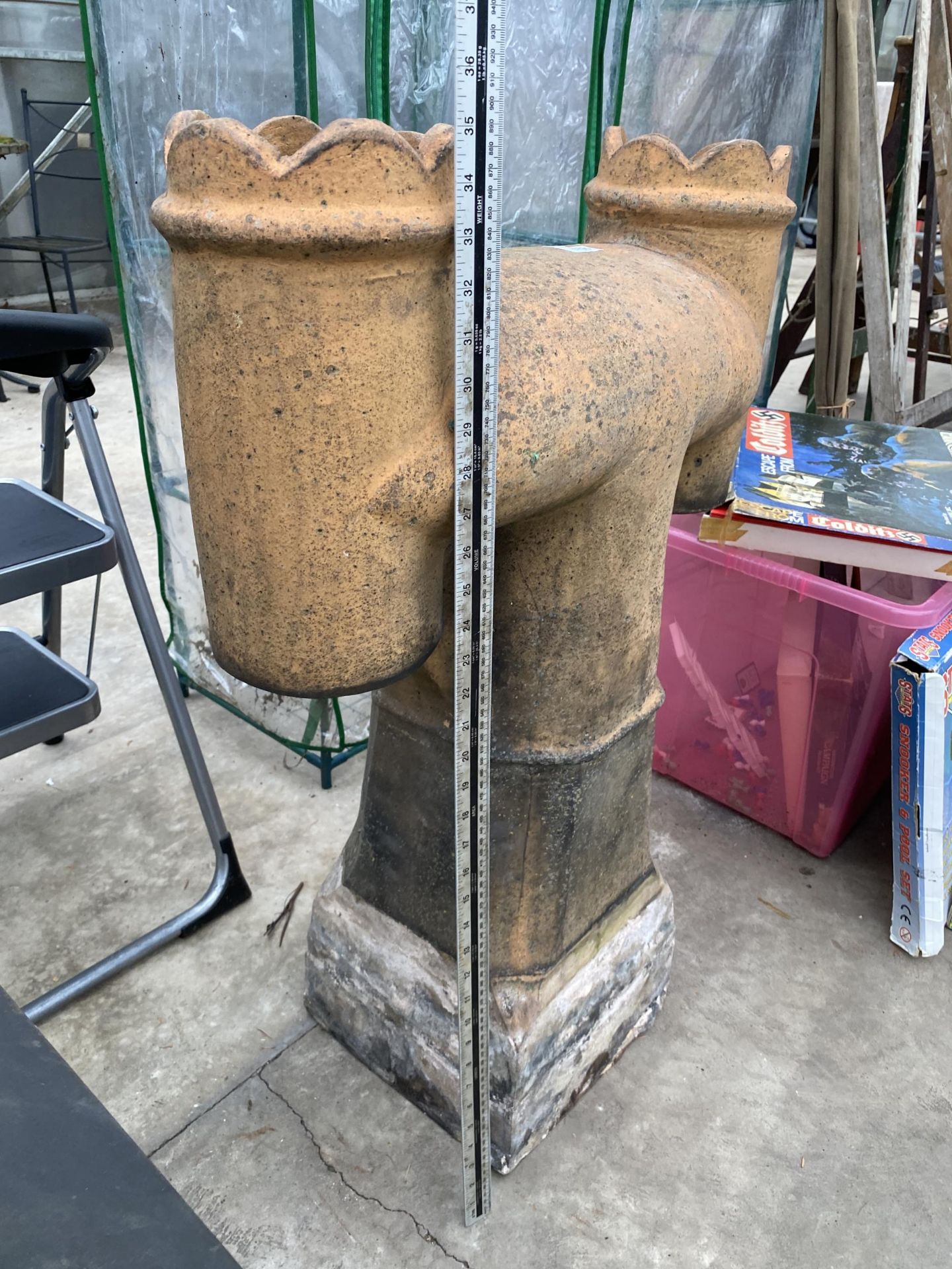 A DECORATIVE TWO BRANCH CHIMNEY POT - Image 2 of 2