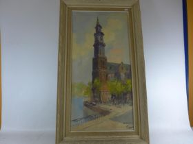 T. LOUROUS (DUTCH 20TH CENTURY) 'AMSTERDAM', OIL ON CANVAS, SIGNED LOWER RIGHT, PROVENANCE VERSO, 79