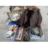 AN ASSORTMENT OF HOUSEHOLD CLEARANCE ITEMS TO INCLUDE CERAMICS AND PRINTS ETC
