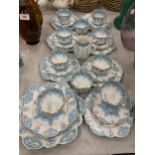 A FOLEY WILEMAN ART NOUVEAU BLUE AND WHITE PART TEA SET