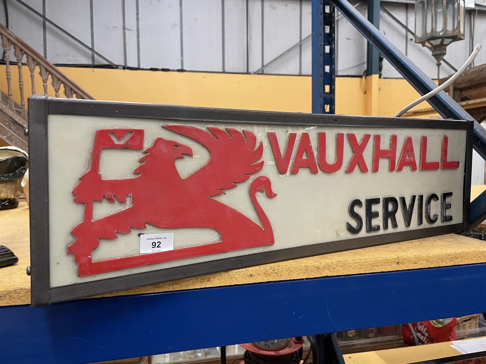 A VAUXHALL SERVICE ILLUMINATED BOX SIGN