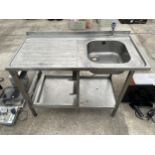 AN INDUSTRIAL STAINLESS STEEL SINK UNIT