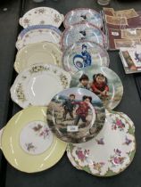 A MIXED LOT OF CABINET PLATES TO INCLUDE JAPANESE EXAMPLES ETC