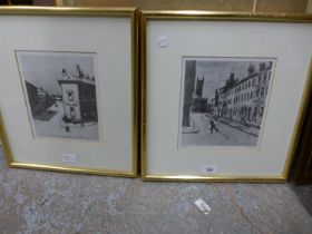 HAROLD RILEY (BRITISH 1934 - 2023) A PAIR OF SIGNED LIMITED EDITION (53/100) MONOCHROME PRINTS OF