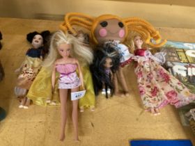 A MIXTURE OF BARBIE, DISNEY, BRATZ, ETC DOLLS - 7 IN TOTAL