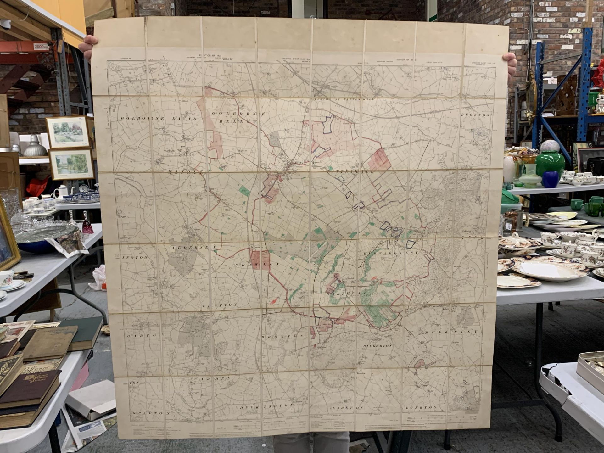 TWO B STANFORD 1912 CASED ORDNANCE SURVEY MAPS OF CHESHIRE - Image 2 of 3