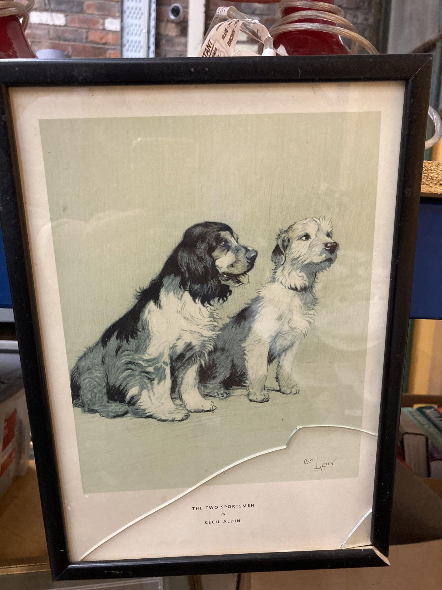 THREE FRAMED CECIL ALDIN PRINTS - 'THE TWO SCAMPS', 'THE TWO FRIENDS' AND 'THE TWO SPORTSMEN' - - Image 4 of 4