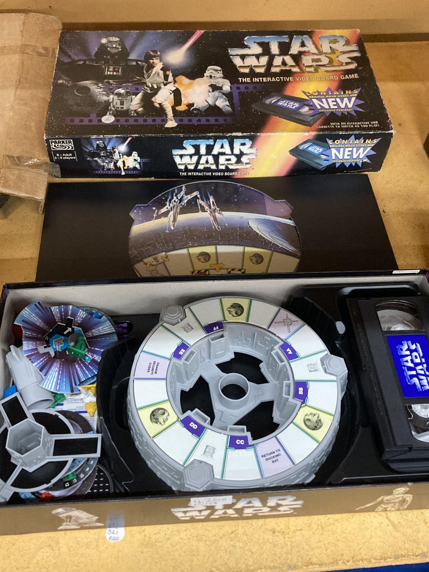 A STAR WARS INTERACTIVE VIDEO BOARD GAME COMPLETE FROM 1995 IN ORIGINAL BOX