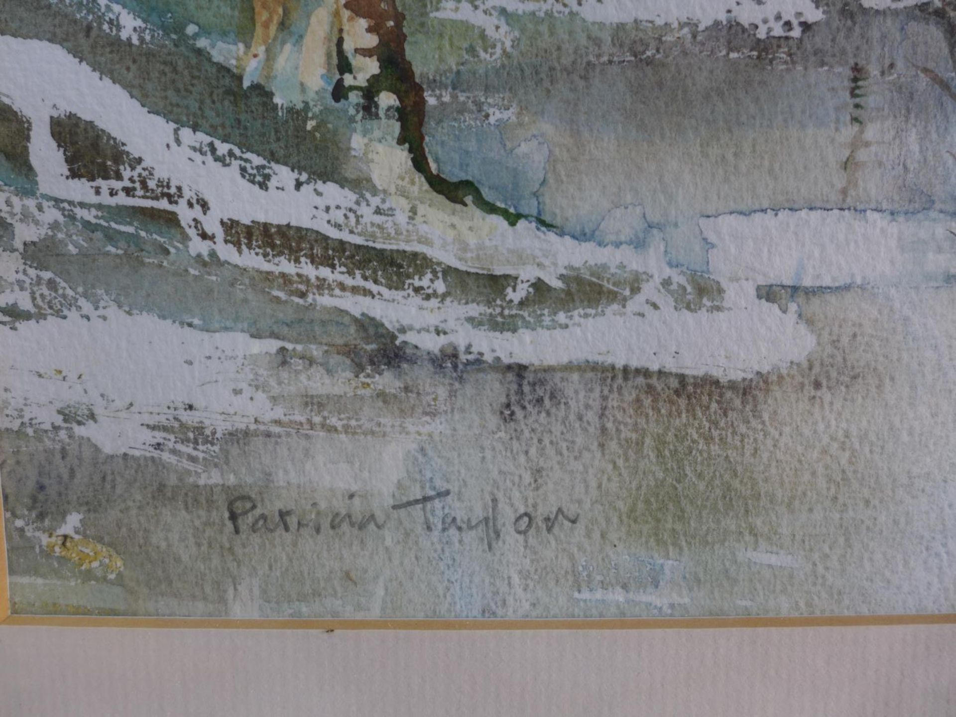 PATRICIA TAYLOR (BRITISH 20TH CENTURY) 'WINTER MORNING DELAMERE', WATERCOLOUR, SIGNED LOWER LEFT, - Image 2 of 5