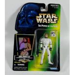 A SEALED 1990'S KENNER STAR WARS THE POWER OF THE FORCE GOLD HOLOGRAM LUKE SKYWALKER IN STORMTROOPER