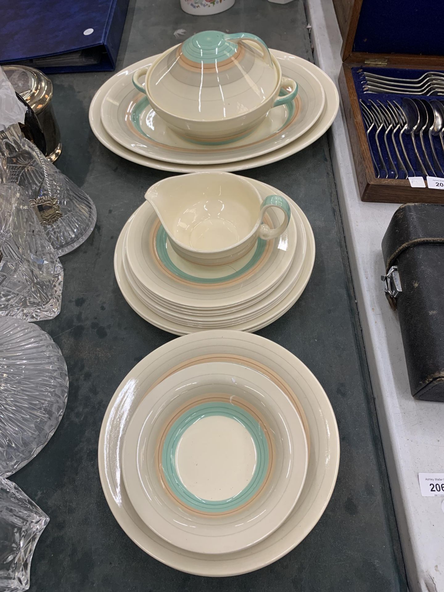 A COLLECTION OF TWENTY TWO SUSIE COOPER ART DECO DESIGN DINNER WARES