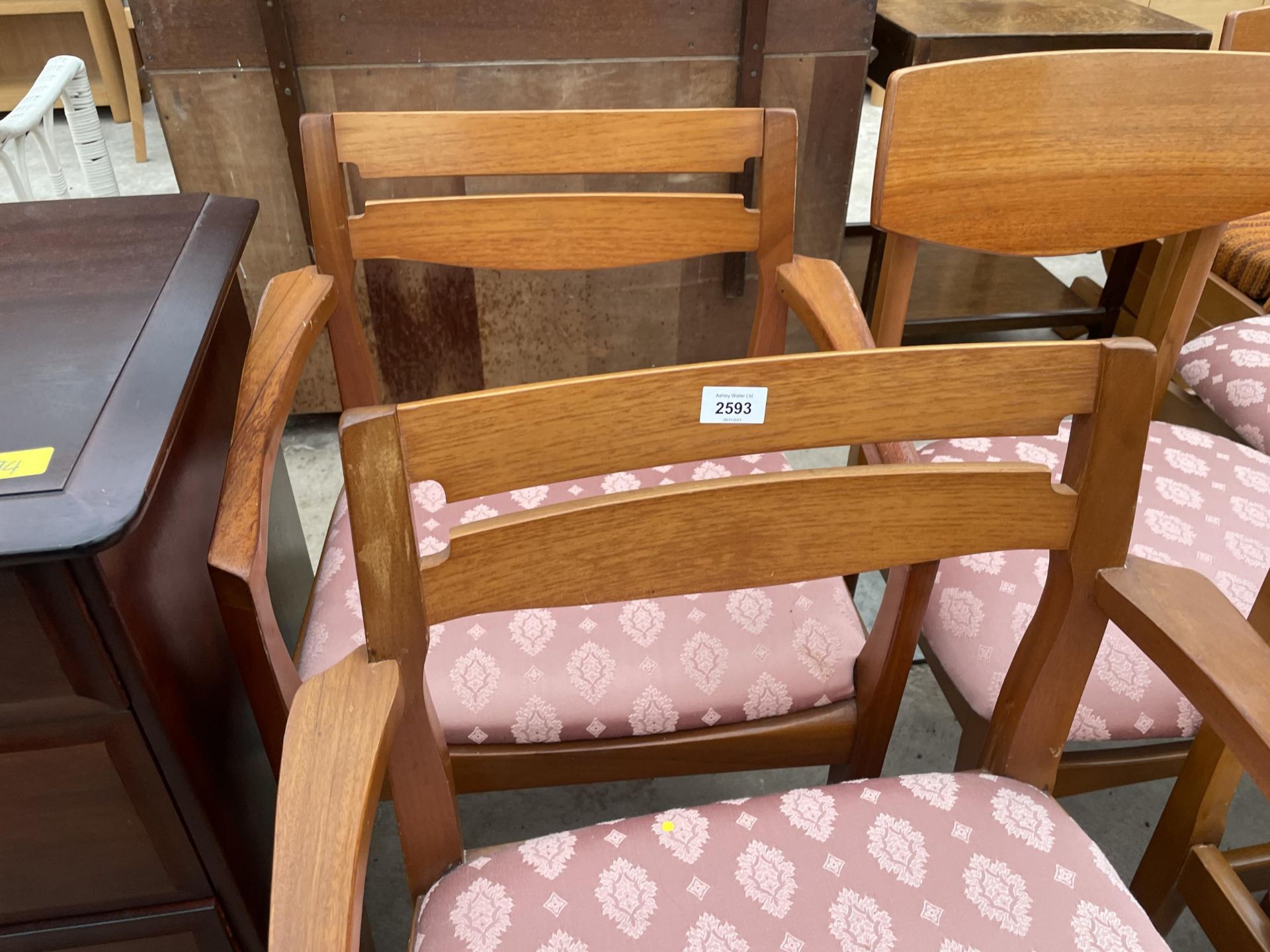 A PAIR OF RETRO TEAK 'NATHAN' CARVER CHAIRS - Image 2 of 4