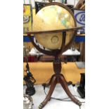 A REPRODUCTION TERRESTRIAL GLOBE, 16" DIAMETER, 'HEIRLOOM GLOBE BY REPOGLE'