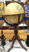 A REPRODUCTION TERRESTRIAL GLOBE, 16" DIAMETER, 'HEIRLOOM GLOBE BY REPOGLE'