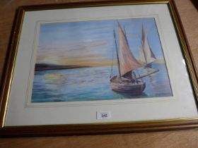 PERCY GRAVER (BRITISH, BORN 1943) 'SETTING SAIL' LIMITED EDITION (12/150), COLOURED PRINT, SIGNED