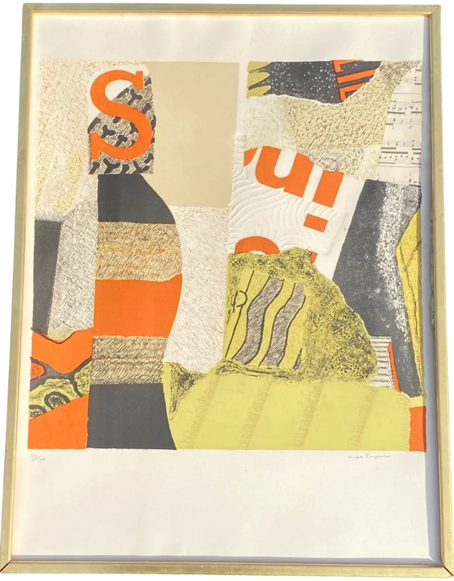 MAX PAPART (FRENCH, 1911-1994), PENCIL SIGNED LIMITED EDITION (33/100) COLOURED ABSTRACT PRINT,