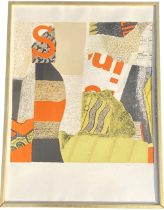 MAX PAPART (FRENCH, 1911-1994), PENCIL SIGNED LIMITED EDITION (33/100) COLOURED ABSTRACT PRINT,