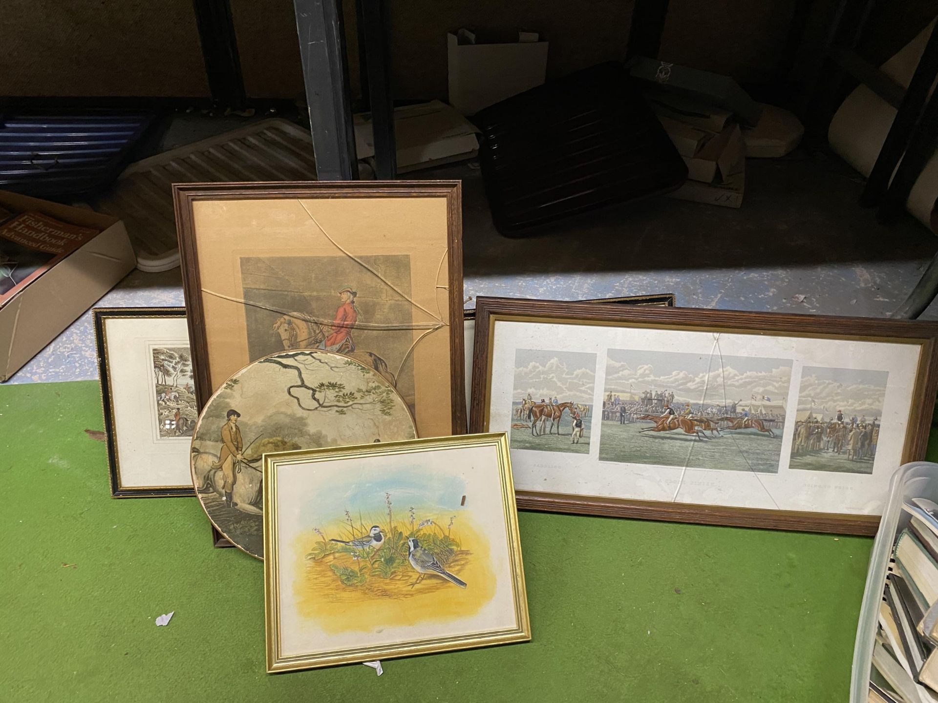 A GROUP OF VINTAGE HORSE RACING AND HUNTING PRINTS