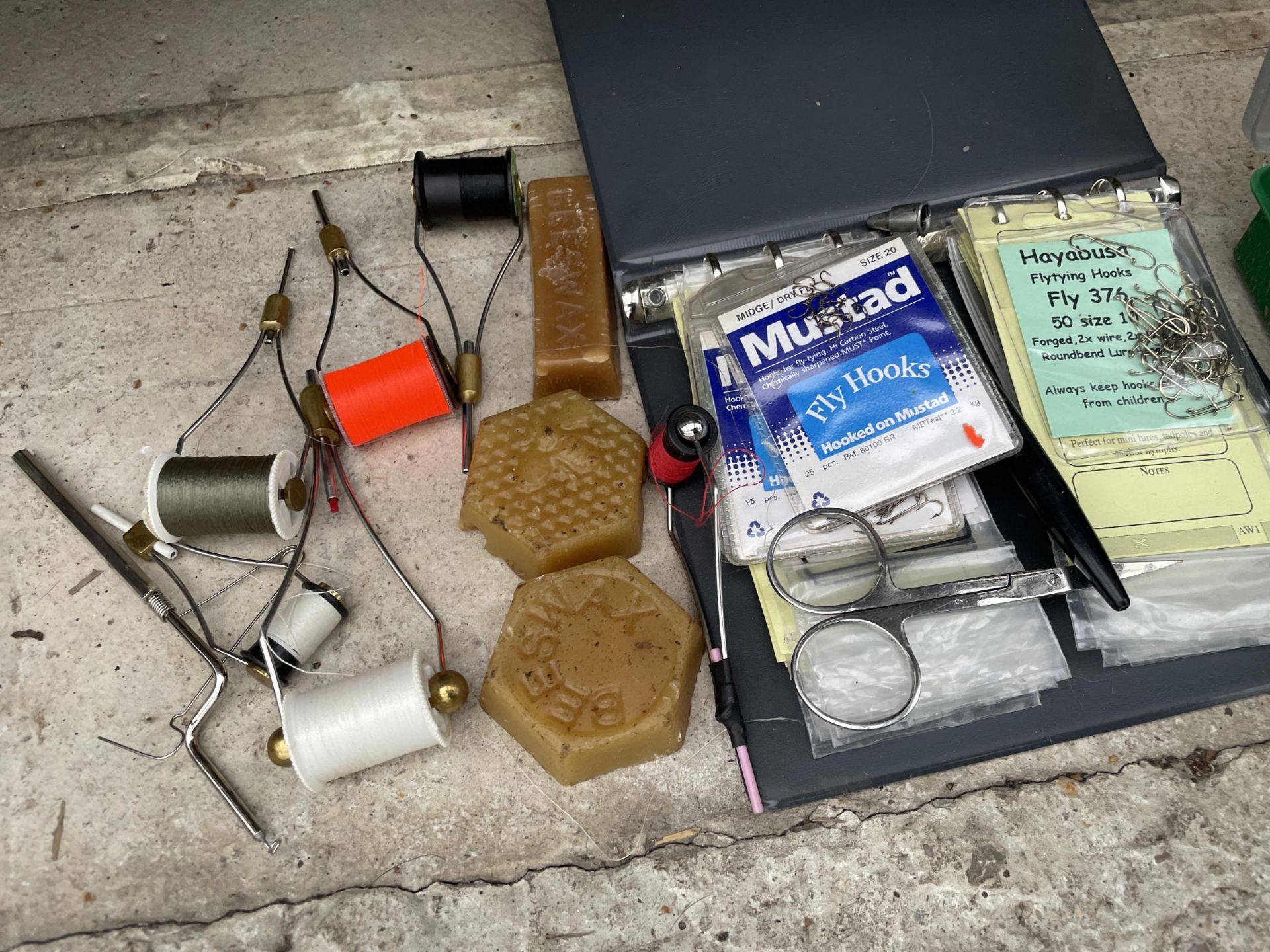 AN ASSORTMENT OF FISHING TACKLE TO INCLUDE HOOKS, WAX AND LINES ETC - Image 2 of 3